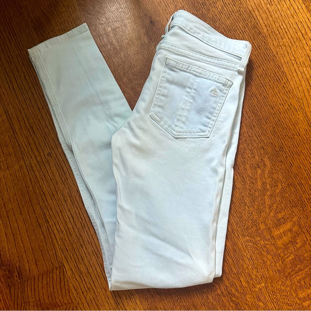 RAG & BONE High Rise Skinny Jeans in White Water